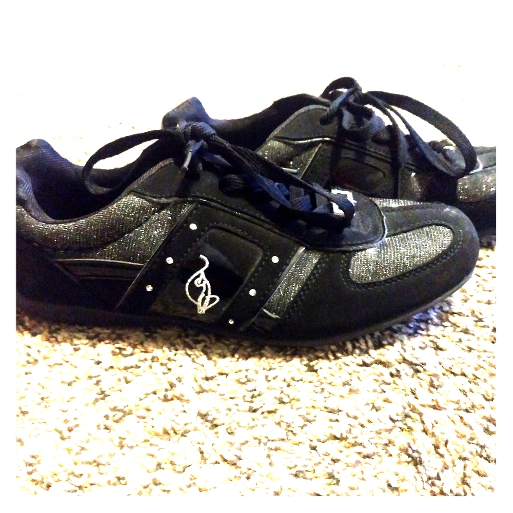 Baby phat shoes black and silver sparkle 7.5